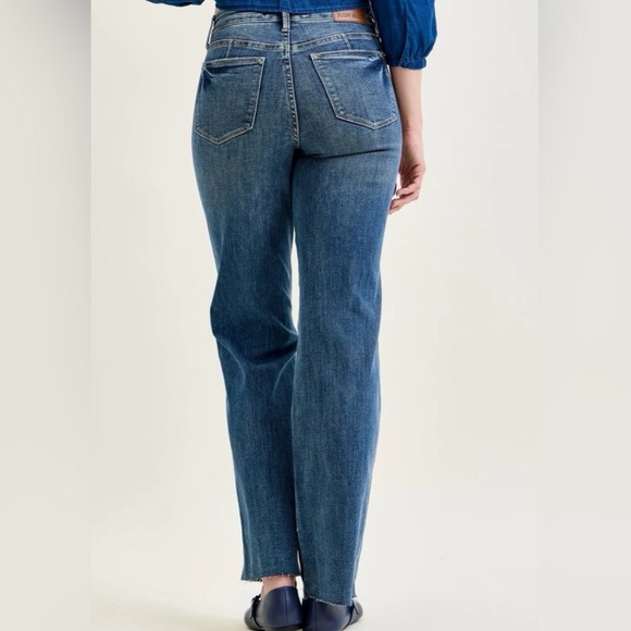 Judy Blue Straight Fit Jeans Women's 15/32 Mid Rise Raw Hem Stretch NWT - Picture 3 of 13